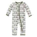 Infant Coveral w/zip Natural Tractor and Grass