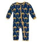 Infant Coveral w/zip Navy Camel