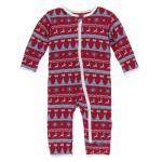 Infant Coveral w/zip Nordic Print