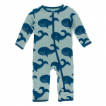 Infant Coveral w/zipper Jade Whales