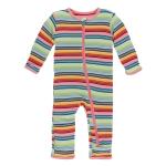 Infant Coverall Cancun Strawberry Stripe w/zip