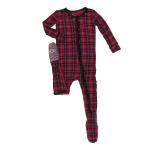 Infant Muffin Ruffle Footie w/zip Plaid