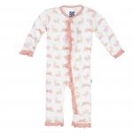 Infant Ruffle Coveral w/Snaps Girl Natural Hare