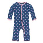 Infant Ruffle Coveral w/zip Twilight Dot