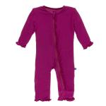 Infant Ruffle Coveral w/zipper Berry