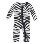 Infant Ruffle Coveral w/zipper Natural Zebra