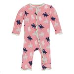 Infant Ruffle Coverall w/zip Strawberry Cowgirl