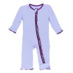 Infant Ruffle Coverall w/zipper Lilac with Grapevine