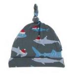 KK Knot Hat Pewter Santa Sharks Newborn-3m