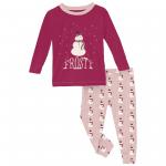 KK L/S Graphic Tee Pajama Set Baby Rose Tiny Snowman