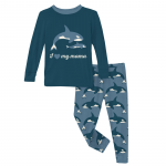 KK L/s Graphic Tee Pajama Set Parisian Blue Orca