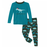 KK L/S Graphic Tee Pajama Set Santa Dinos