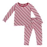KK L/S Pajama Set Crimson Candy Cane Stripe