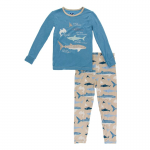 KK L/S Pajamas Burlap Sharks