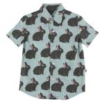 KK Print Short Sleeve Woven Shirt (Jade Forest Rabbit)