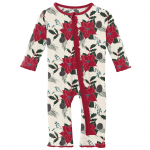 KK Ruffle Coverall w/zip Christmas Floral