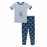 KK S/S Pajama Set Navy Cornflower and Bee