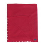 KK Solid Knitted Stroller Blanket Crimson