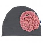 KK Solid Ruffle Flower Hat (Stone w/Strawberry)