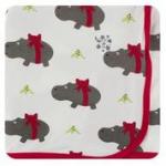 KK Swaddle Blanket Natural Christmas Hippo