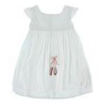 KK Woven Garden Dress with Apron Fresh Air with Natural w/embroidered ballet slippers