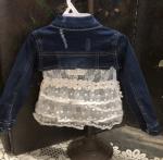 ML Kids Denim lace back Jean Jacket # FJ0021 Dark (Size 2T-4T)