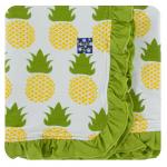 Ruffle Toddler Natural Pineapple Blanket