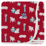 Swaddle Blanket Crimson Puppies and Presents