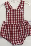 Three Sisters Boys Sunsuit Red white Check