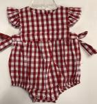 Three Sisters Bubble Red and White Check tie sides  button down back