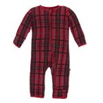 Toddler Coveral w/zipper Christmas Plaid