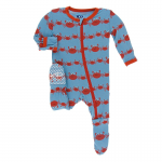 Toddler Footie w/zipper Blue Moon Crab Family